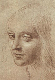 Drawing of a Face of an Angel, by Leonardo da Vinci; Image is considered public domain in the copyright information at Italian-art.org; http://info.italian-art.org/