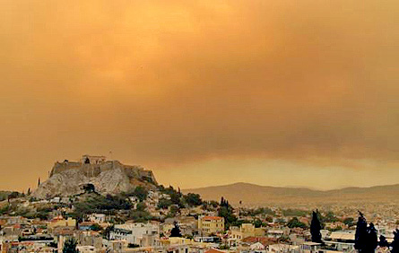 Smoke over the Parthenon