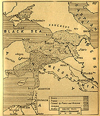 Near East Map; source Current History, 1919